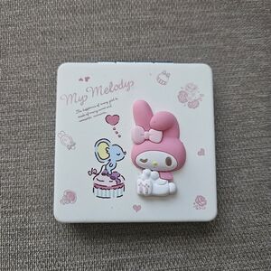 My Melody Pink and White Compact Pocket Mirror Foldable Sanrio Square